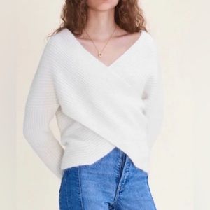Maje Angora Blend White Sweater